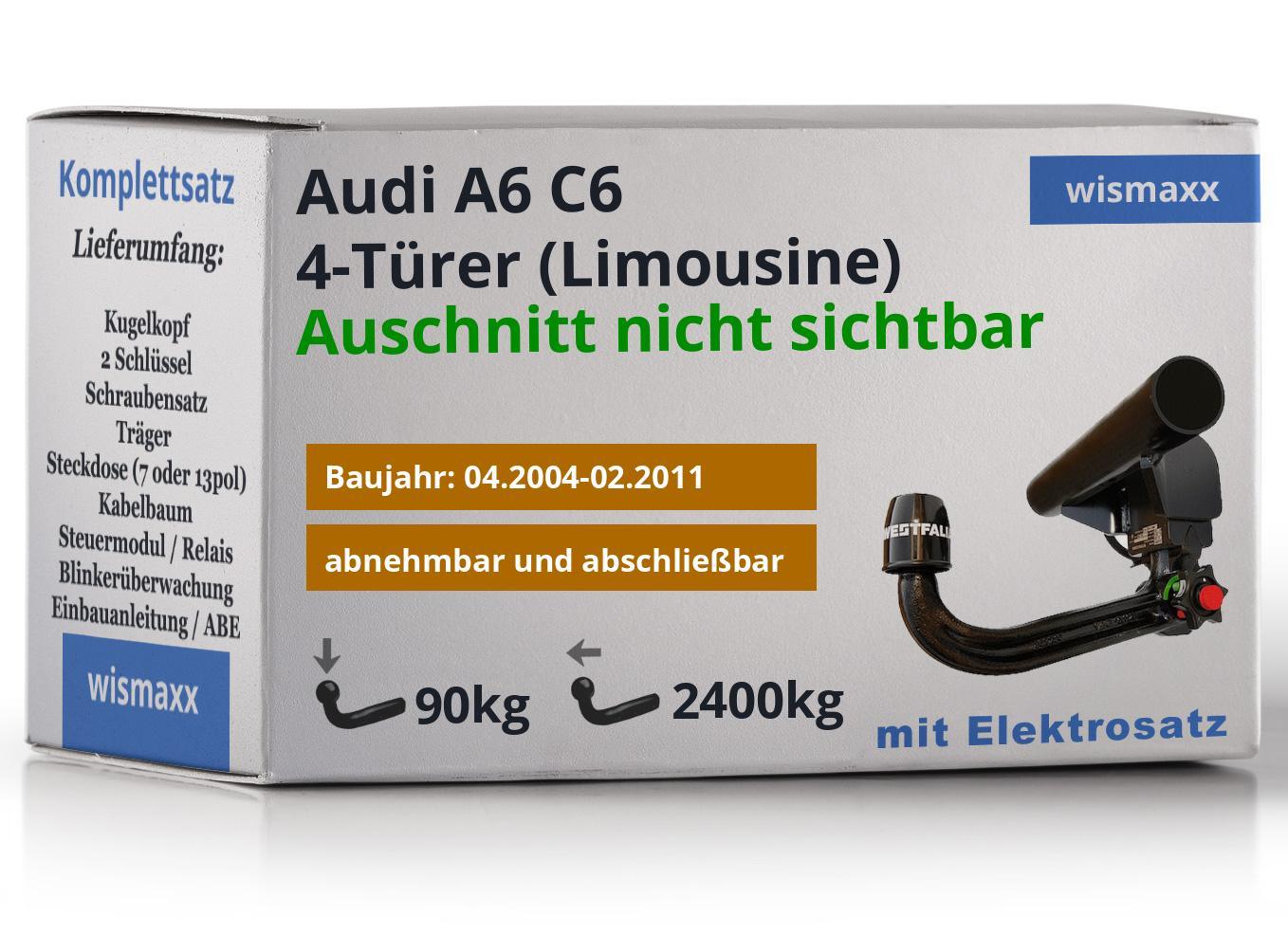 Audi A6 4F C6 ELEKTROSATZ 13 Polig für Anhängerkupplung Westfalia abnehmbar