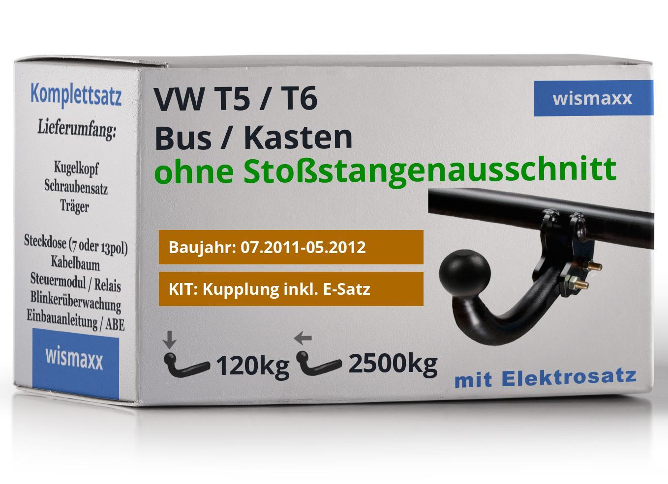 HOOK ANHÄNGERKUPPLUNG starr passend für VW T5 T6 ab 09 13pol E-Satz SPEZ o.Vorb